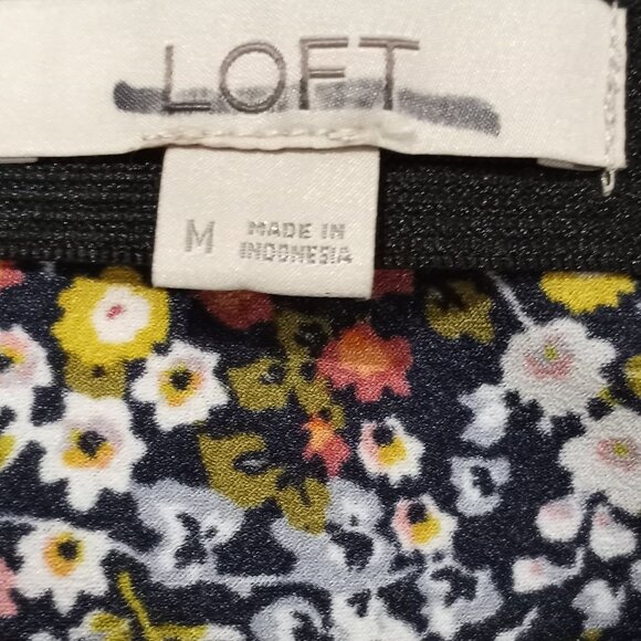 LOFT MULTICOLOURED FLORAL PRINT A-LINE SKIRT WOMEN SIZE M - Picture 3 of 6